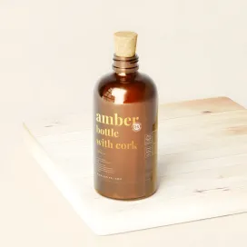 Amber Glass Bottle With Cork 07